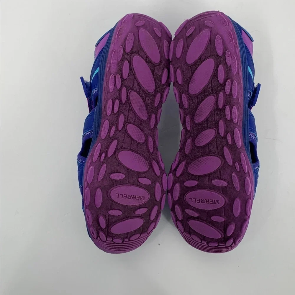 Merrell Hydro Fisherman water sandal shoe closed toe blue purple Kids girls 37